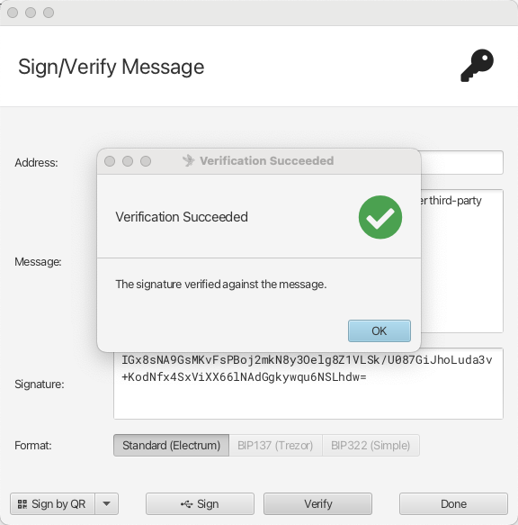 Sparrow signature verified
